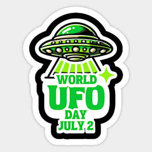 World UFO Day July 2 Aliens Unidentified Flying Objects Sticker